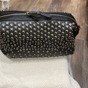 ZARA  Black studded rocker bag.